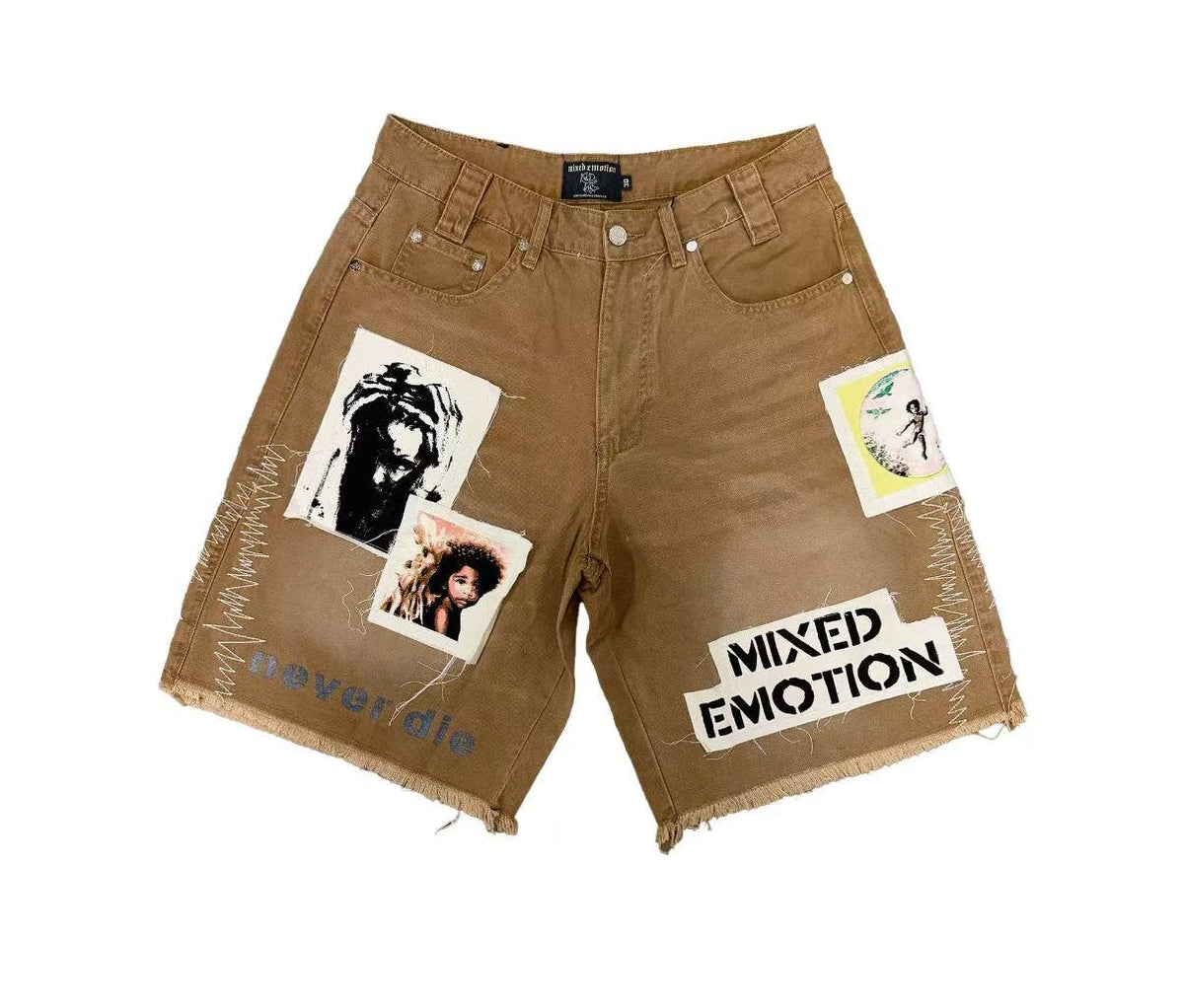 Mixed Emotions Khaki Jeans Shorts