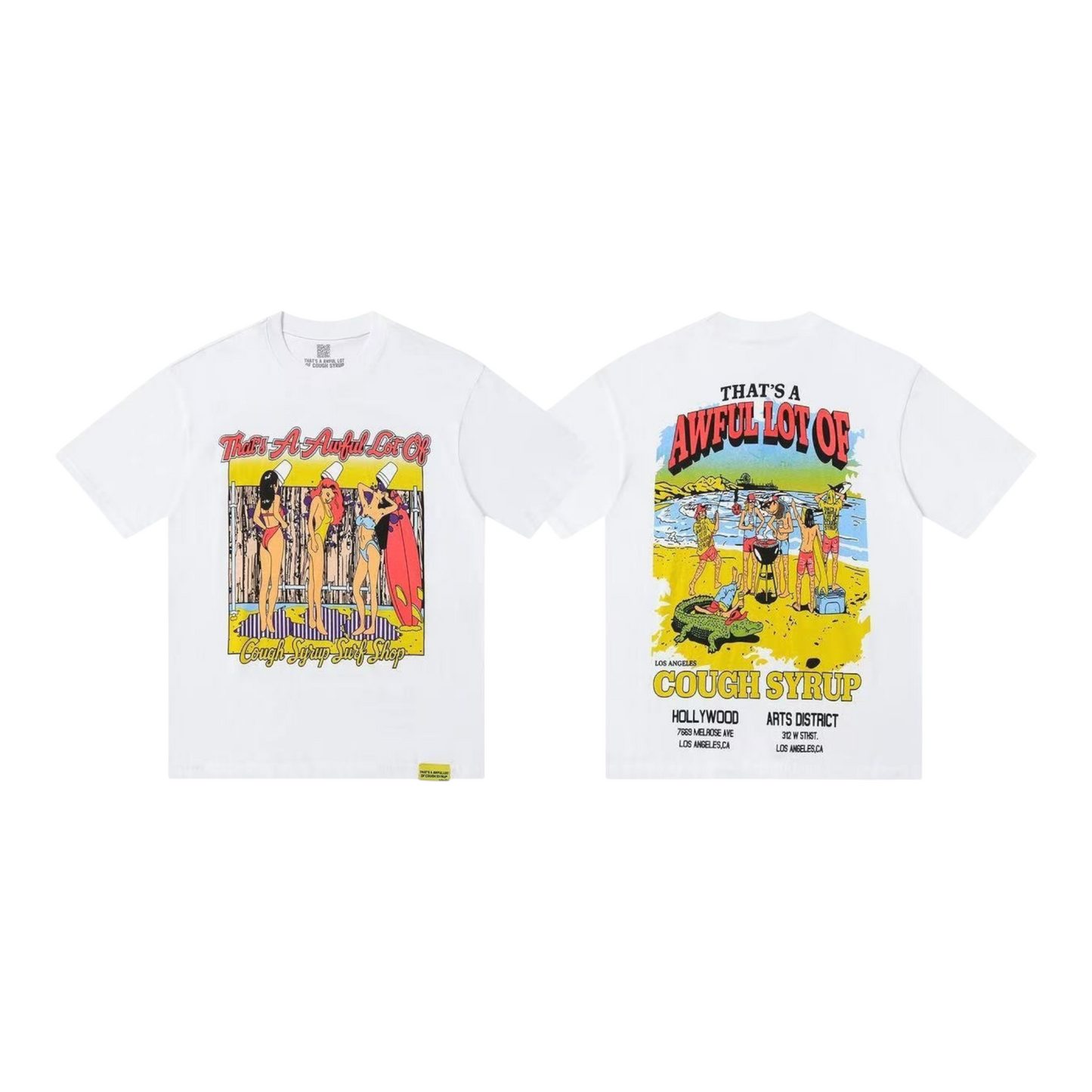 Cough Syrup 40s Beach Tee qckPR
