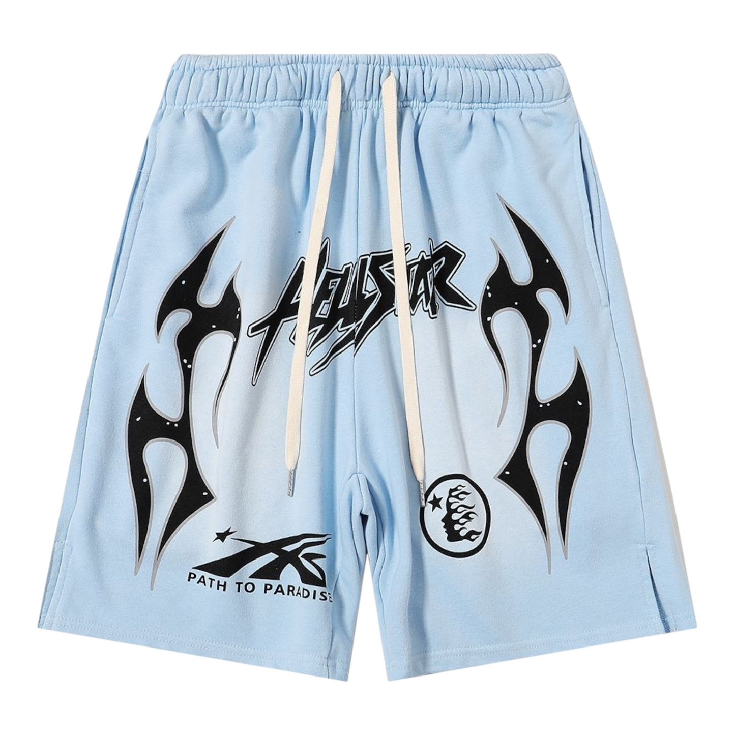 Hellstar Cyan Metal Flame Shorts