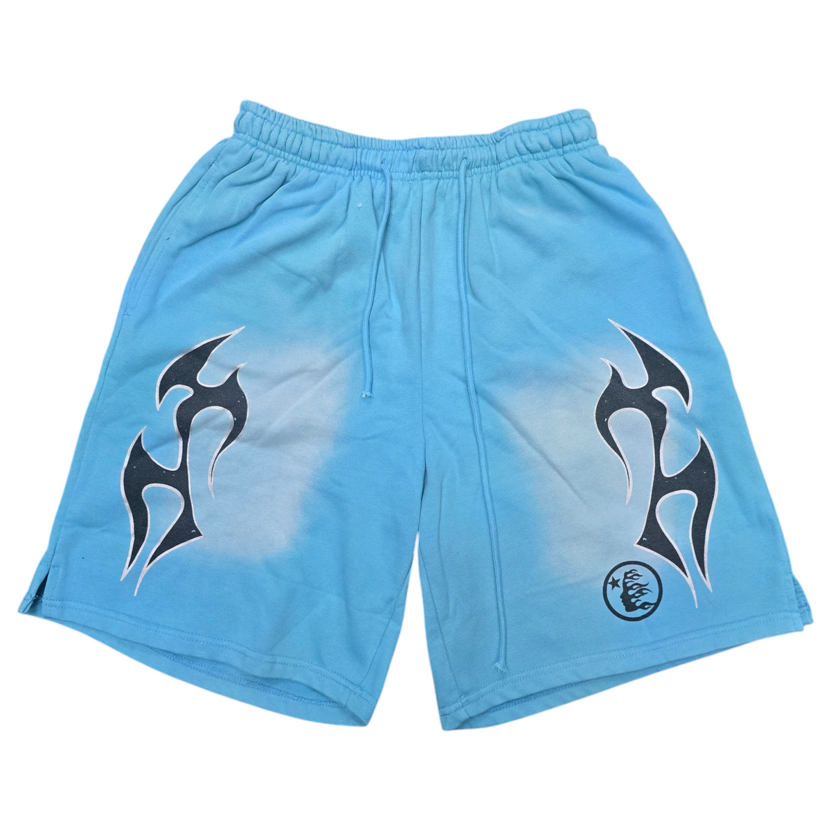 Hellstar Cyan Flame Shorts qckPR