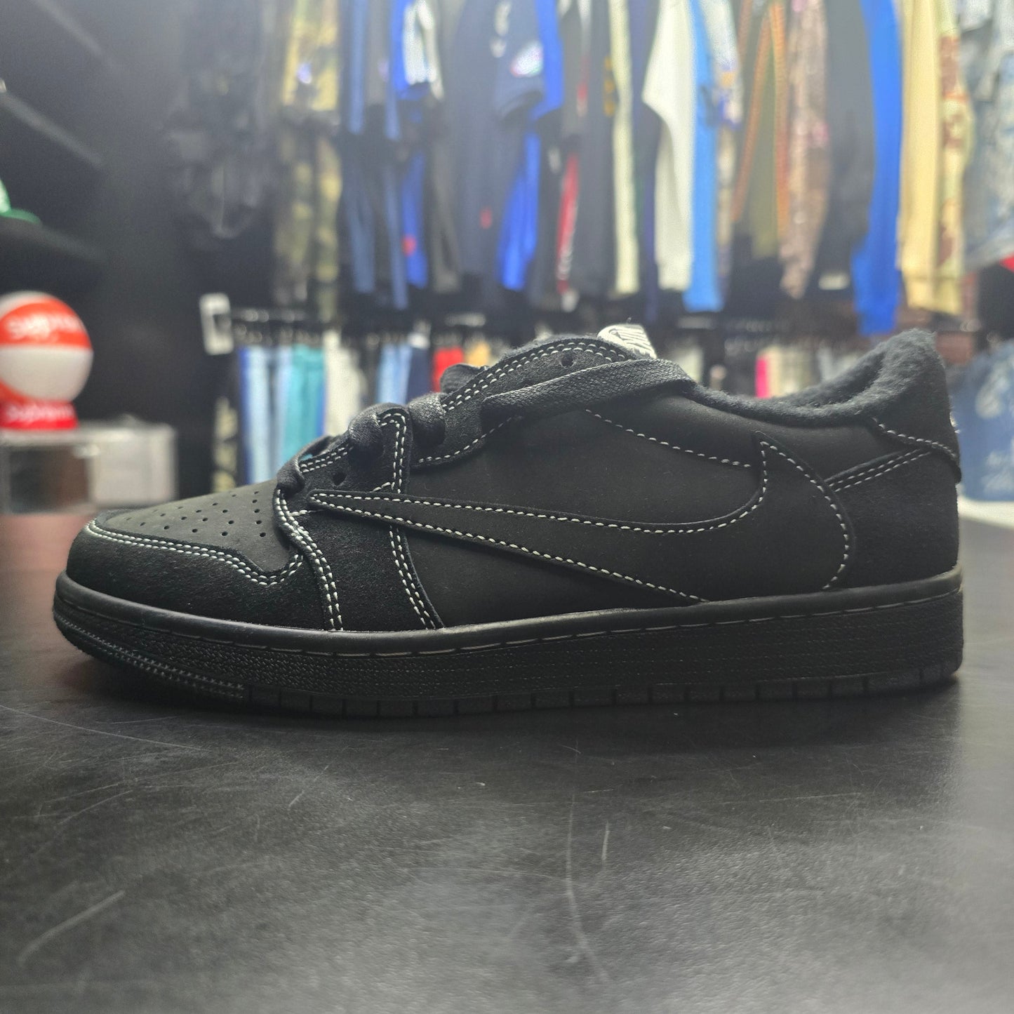 Travis Scott × Air Jordan 1 Retro Low Black Phantom qckPR