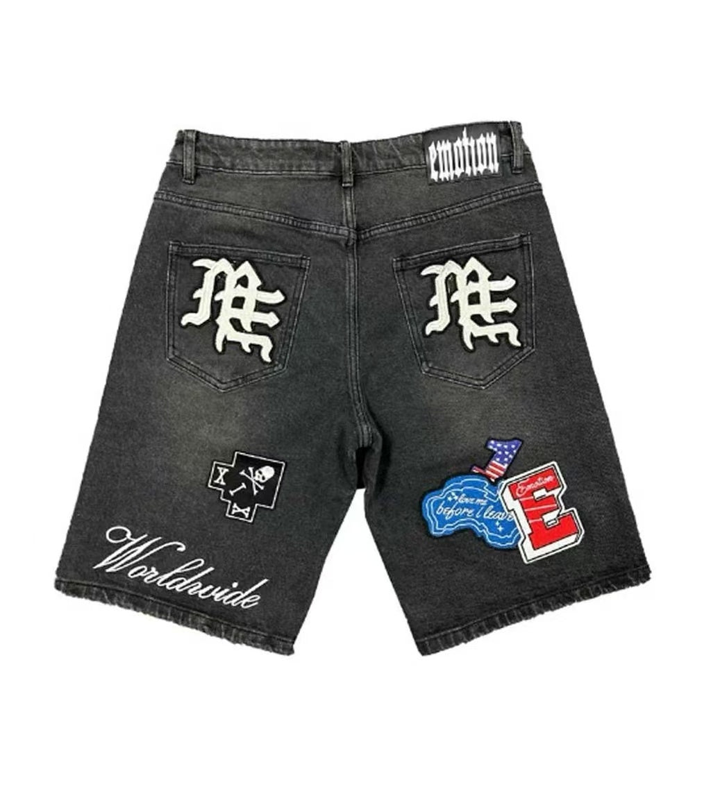 Mixed Emotion Patch Shorts qckPR