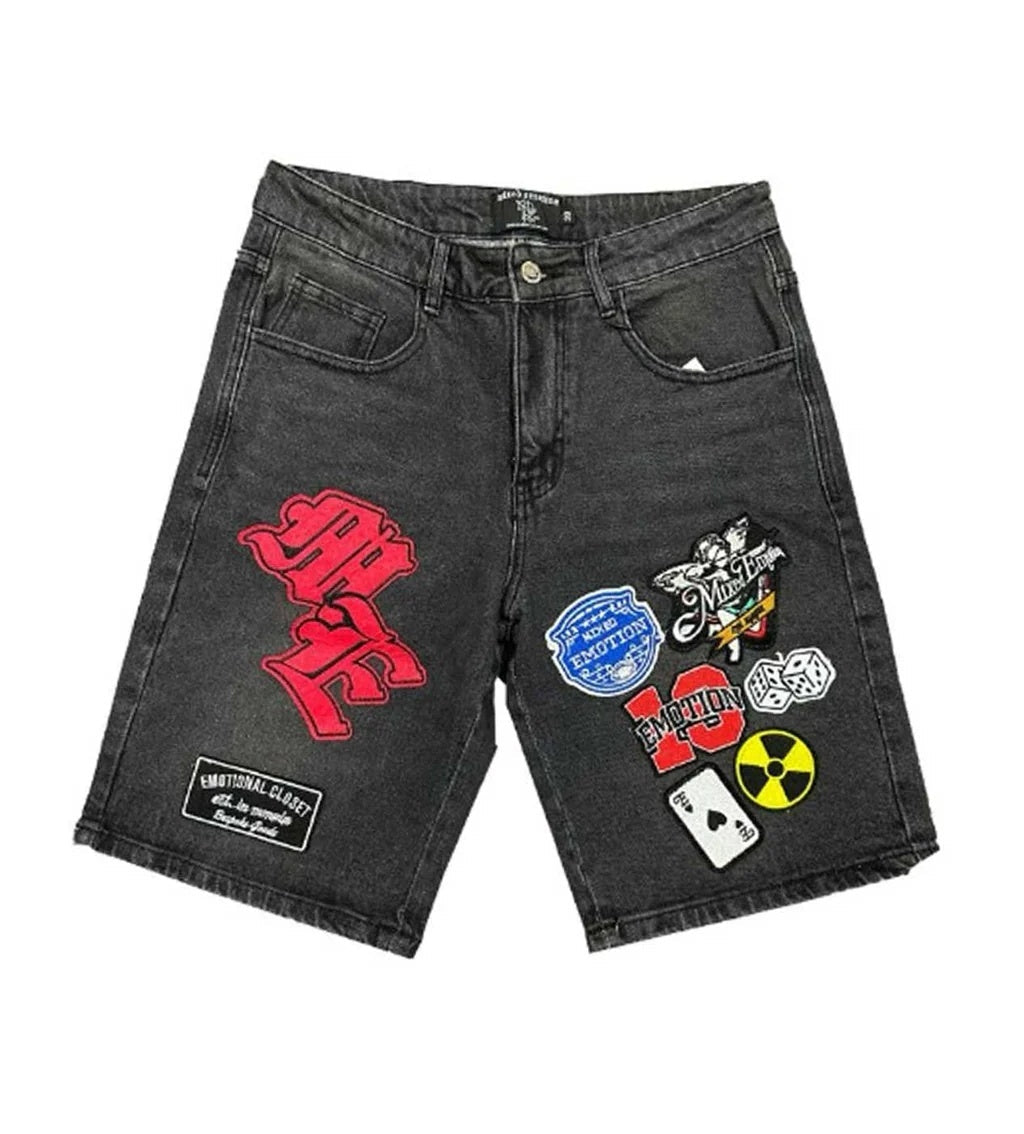Mixed Emotion Patch Shorts qckPR