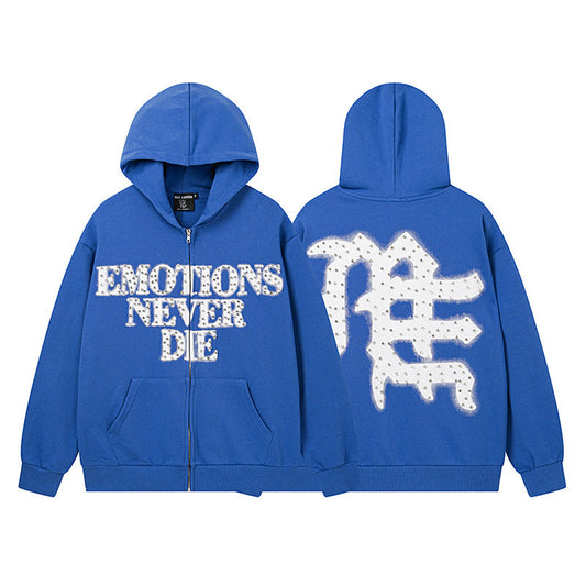 Mixed Emotion Dimonds Blue Hoodie qckPR