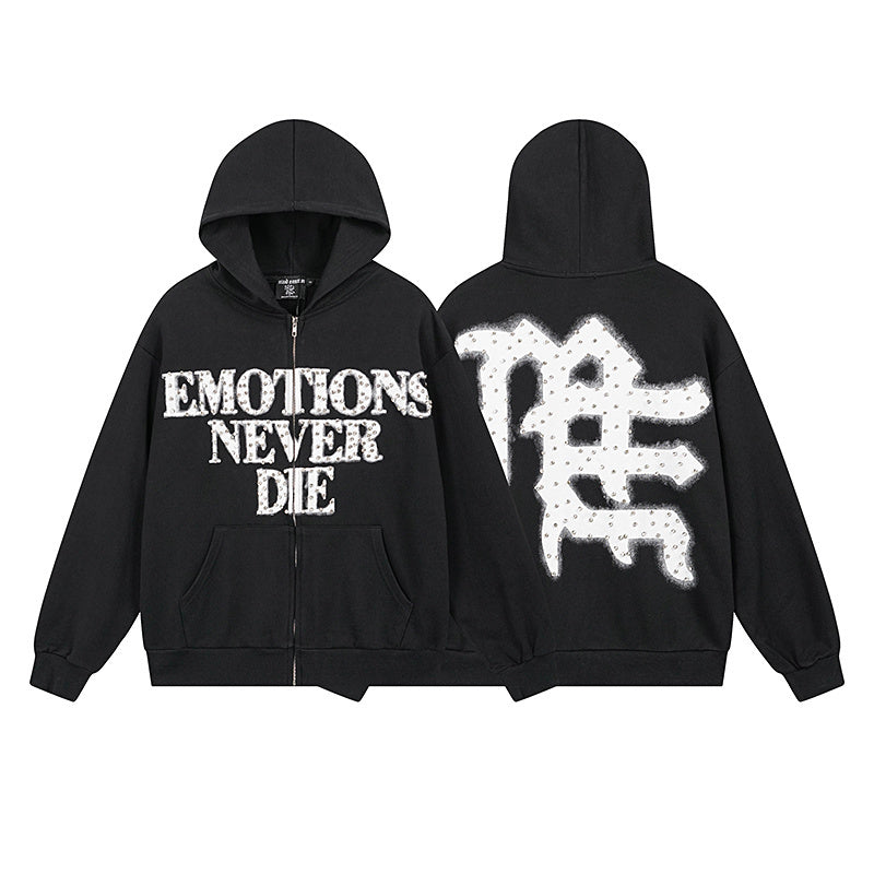 Mixed Emotion Dimonds Black Hoodie qckPR