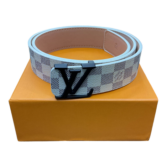 Louis Vuitton Black White Leather Belts (with box)