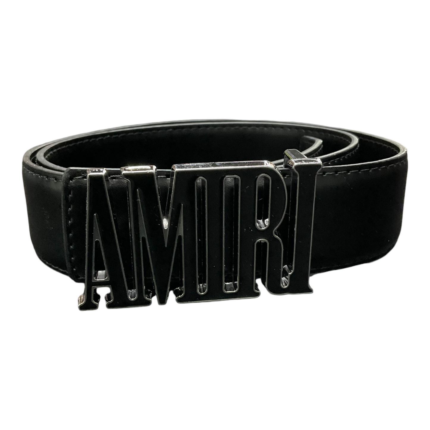 Amiri Black Logo Belts