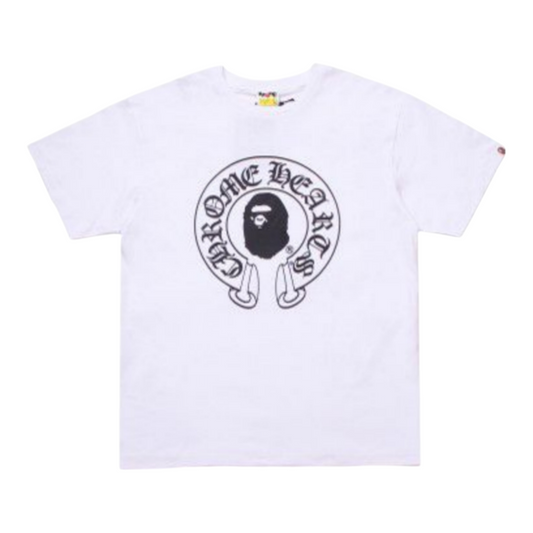 Bape x Chrome Heart White Tee