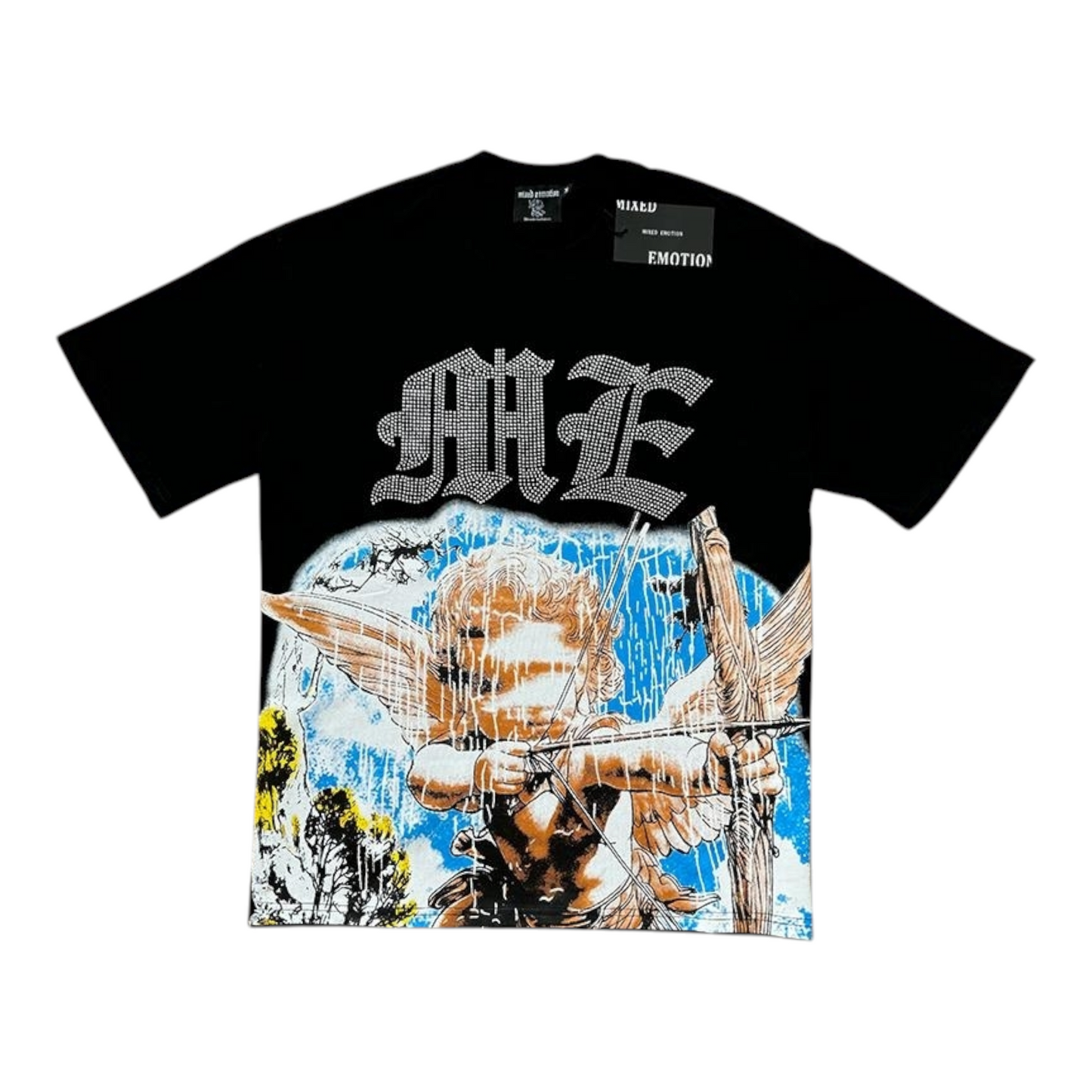 Mixed Emotion Red Angel Black Tee