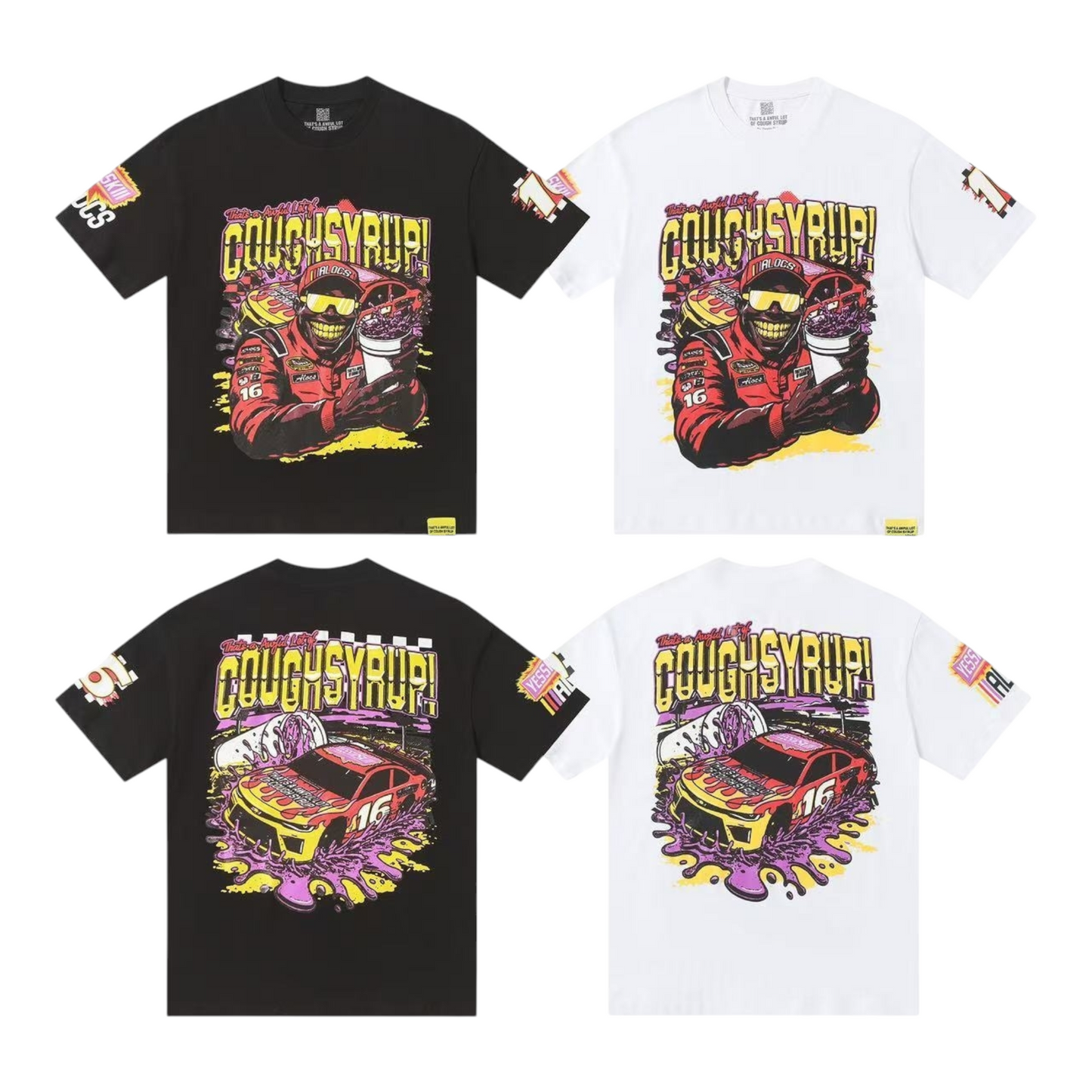 Cough Syrup Car Flames Tee qckPR