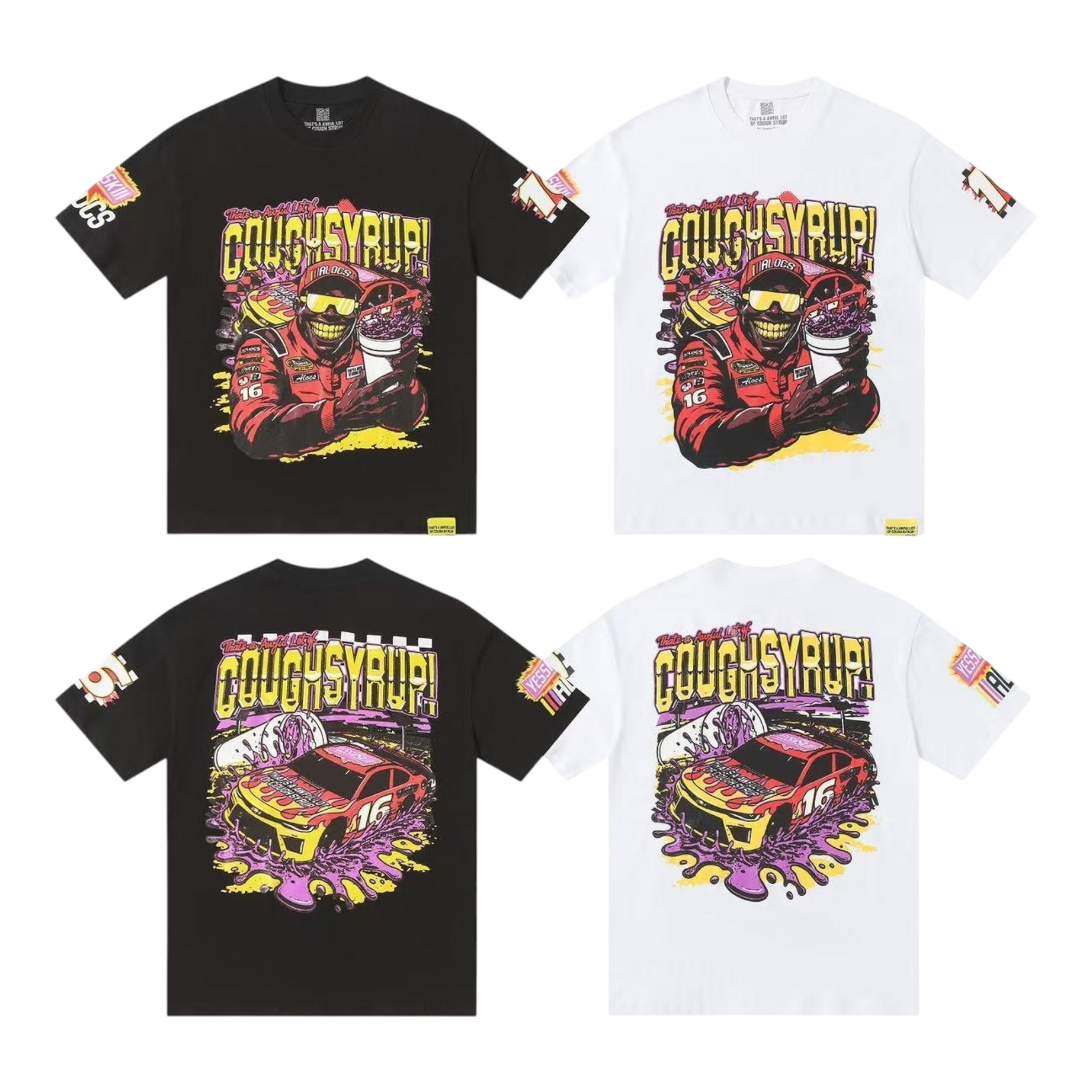 Cough Syrup Car Flames Tee qckPR