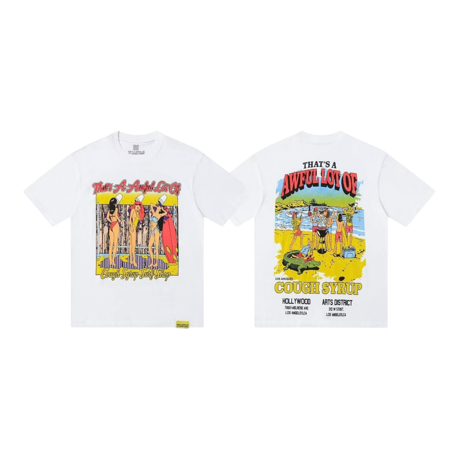 Cough Syrup 40s Beach Tee qckPR