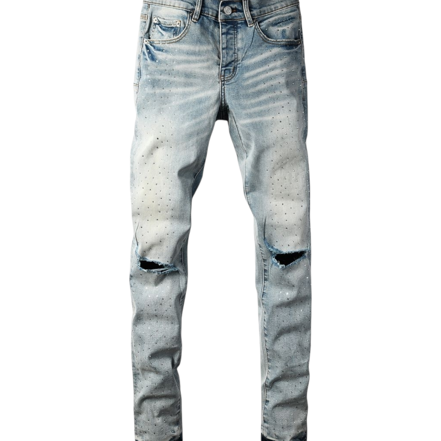 Purple Rhinestone Jeans