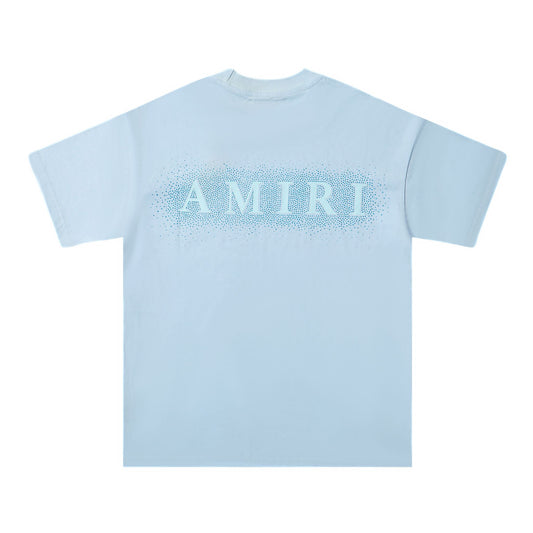 Amiri Rhinestone Cyan Tee